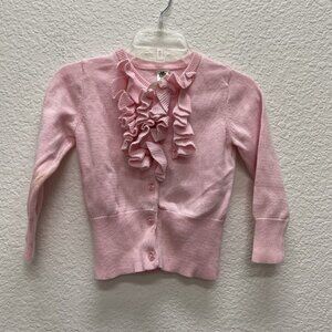 Cherokee Pink Ruffle Button Up Cardigan Infant Girls 18 Months Mths M Long Sleev